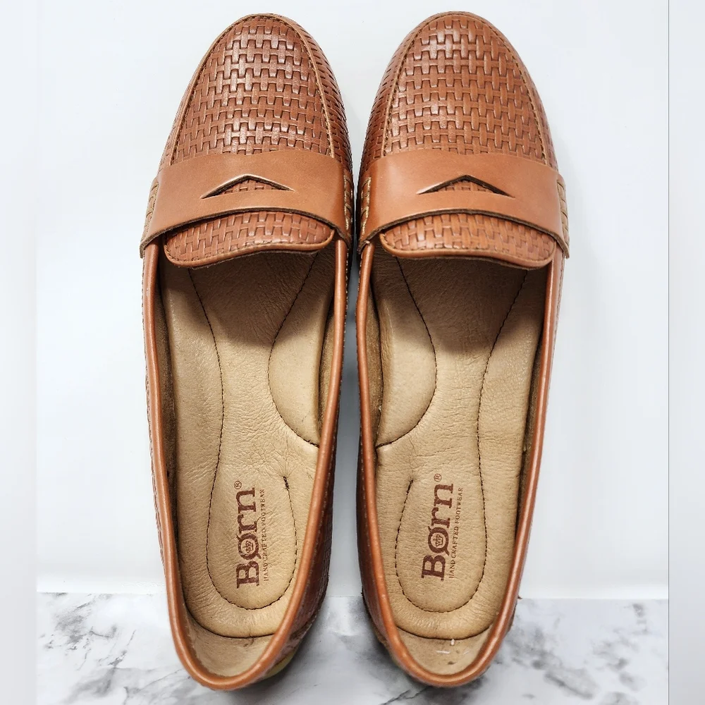 Born Malena Woven Leather Driving Loafers - Picture 1 of 12